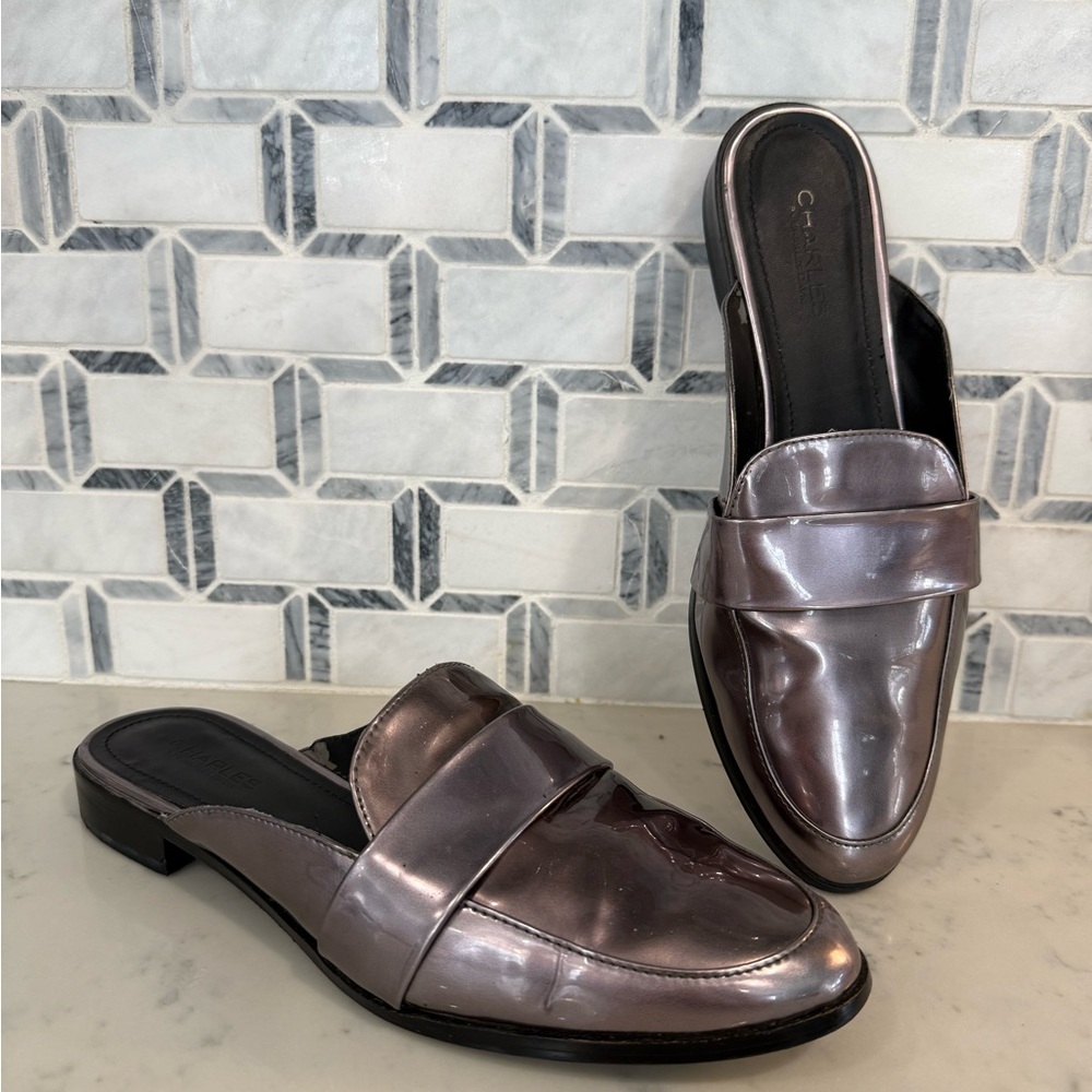 Charles By Charles David Gunmetal Metallic Mules